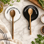 " I Might Lick the Spoon & Keep Cooking" Spoon Rest & Wooden Spoon — Select Your Color & Spoon