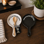 " I Might Lick the Spoon & Keep Cooking" Spoon Rest & Wooden Spoon — Select Your Color & Spoon