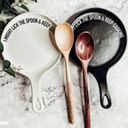 " I Might Lick the Spoon & Keep Cooking" Spoon Rest & Wooden Spoon — Select Your Color & Spoon