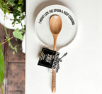 " I Might Lick the Spoon & Keep Cooking" Spoon Rest & Wooden Spoon — Select Your Color & Spoon