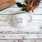 Limited Edition "Hot Mess Express" Black Rim Campfire Style Mug