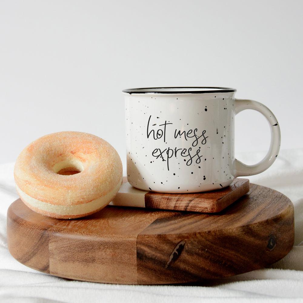 Limited Edition "Hot Mess Express" Black Rim Campfire Style Mug