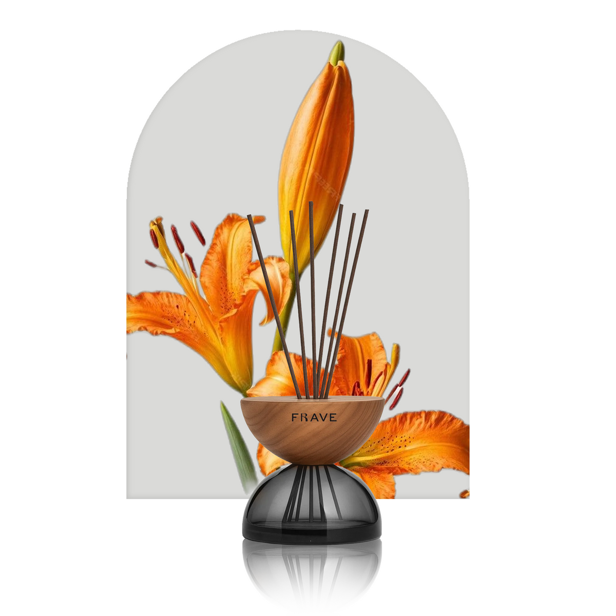 Breath Wood Smoked Glass Reed Diffuser with Aroma Oil