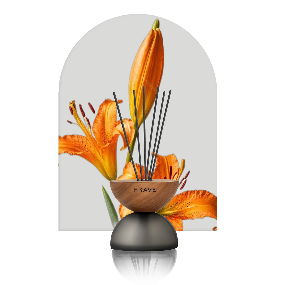 Breath Wood Frosted Glass Reed Diffuser with Aroma Oil