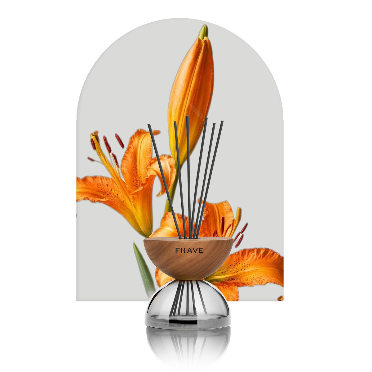 Breath Wood Transparent Glass Reed Diffuser with Aroma Oil