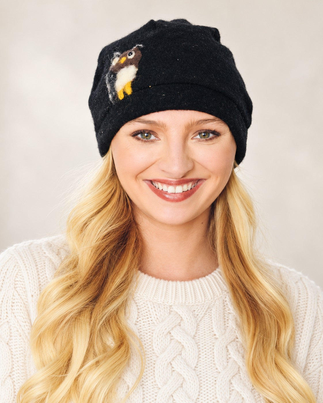 Owl Cashmere Hat - Adult/Big Kid — Select Your Color