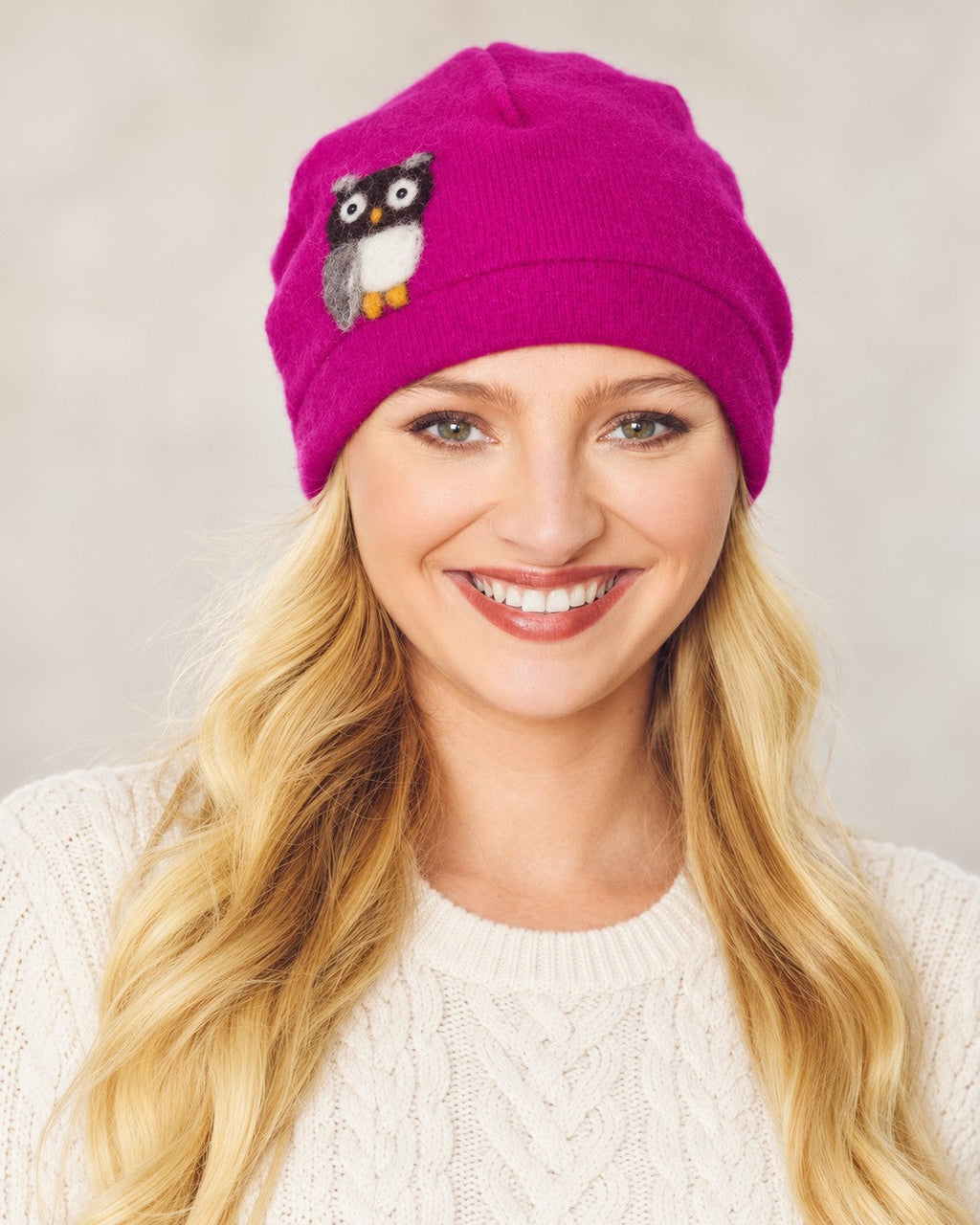 Owl Cashmere Hat - Adult/Big Kid — Select Your Color