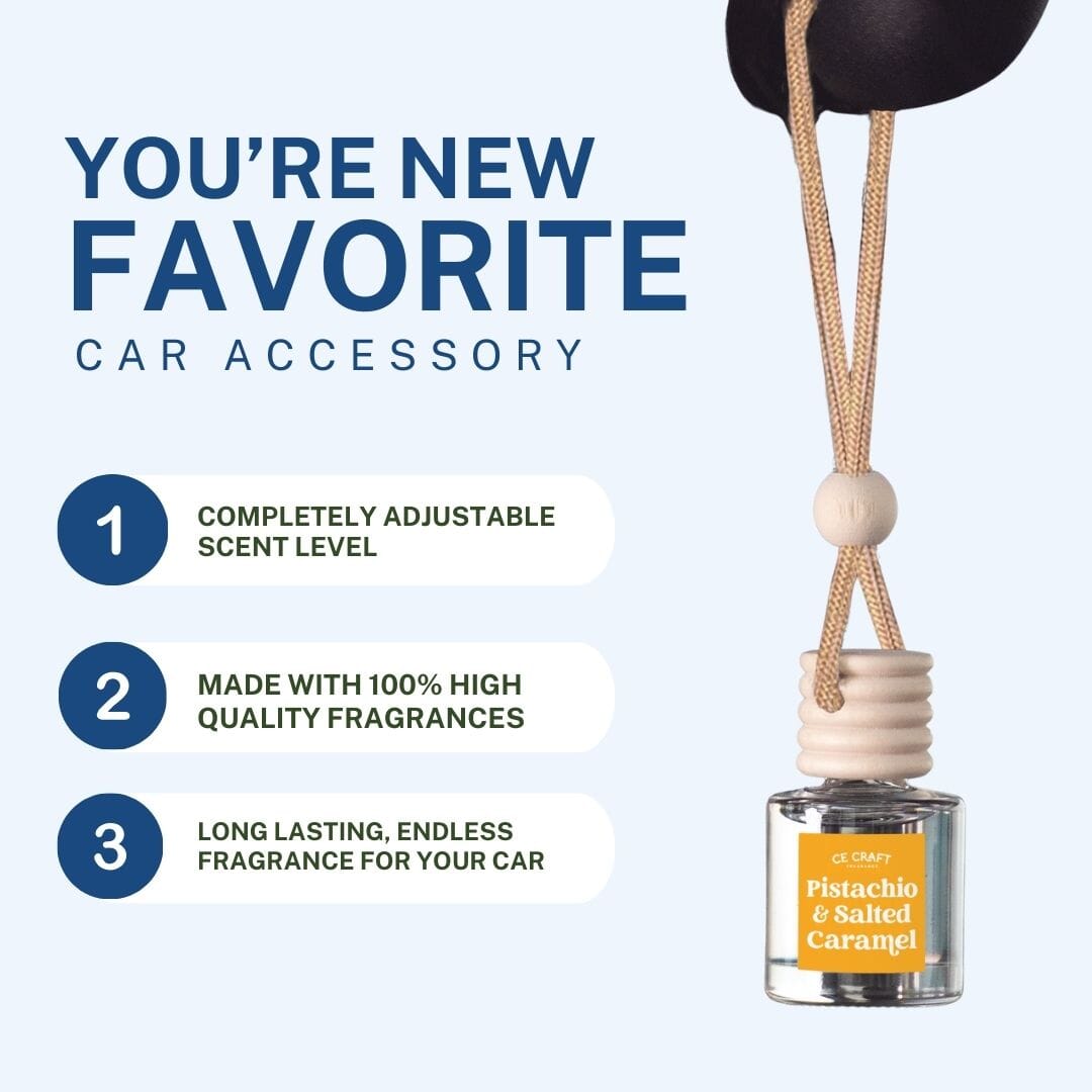 Pistachio & Salted Caramel Scented Hanging Refillable Car Freshener Diffuser