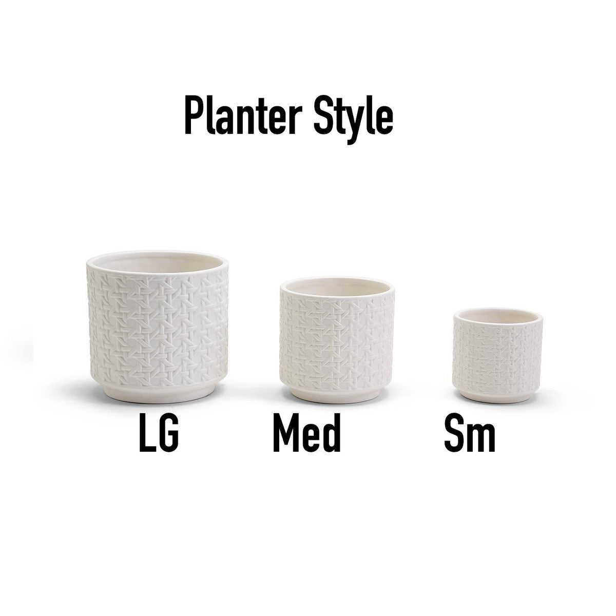 Handmade Cane Webbing Pattern Ceramic Planter — Select Your Size