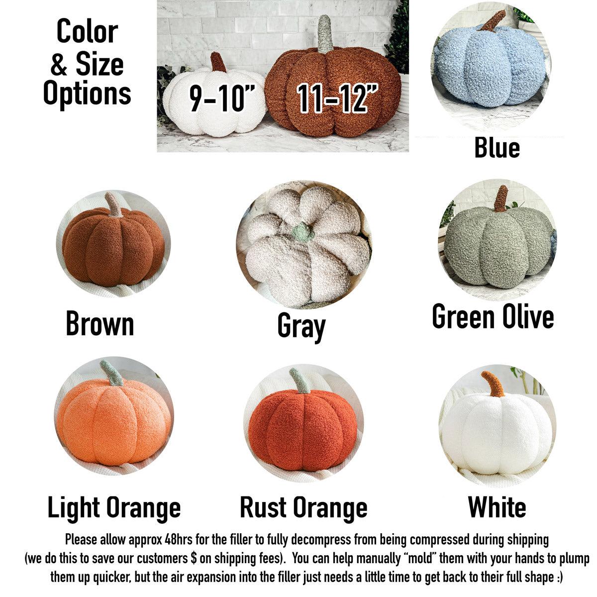 Handmade Plush Cotton Filled Blair Pumpkin — Select Your Color and Size