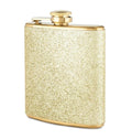 Gold Glitter 6 oz Stainless Steel Flask