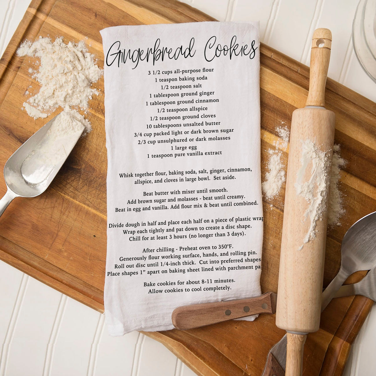 Gingerbread & Sugar Cookie Recipe Kitchen Towel