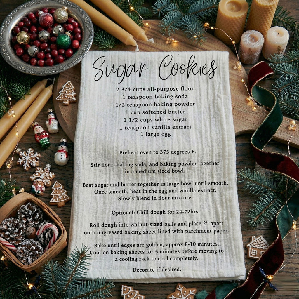Gingerbread & Sugar Cookie Recipe Kitchen Towel