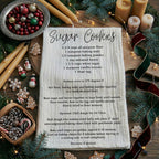Gingerbread & Sugar Cookie Recipe Kitchen Towel