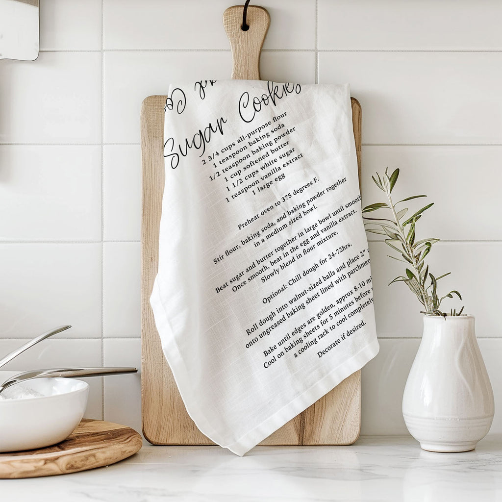 Gingerbread & Sugar Cookie Recipe Kitchen Towel