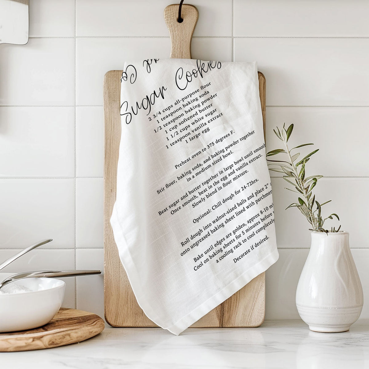 Gingerbread & Sugar Cookie Recipe Kitchen Towel