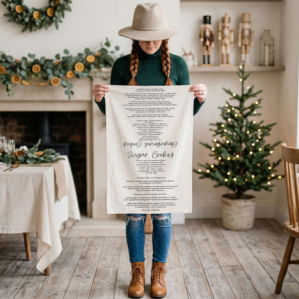 Gingerbread & Sugar Cookie Recipe Kitchen Towel
