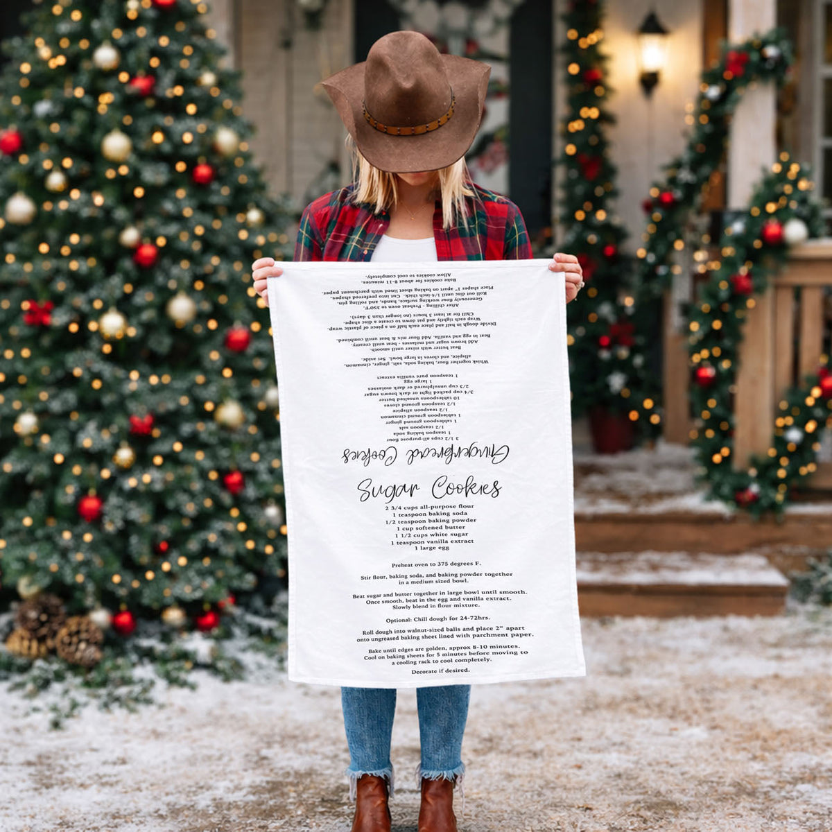 Gingerbread & Sugar Cookie Recipe Kitchen Towel