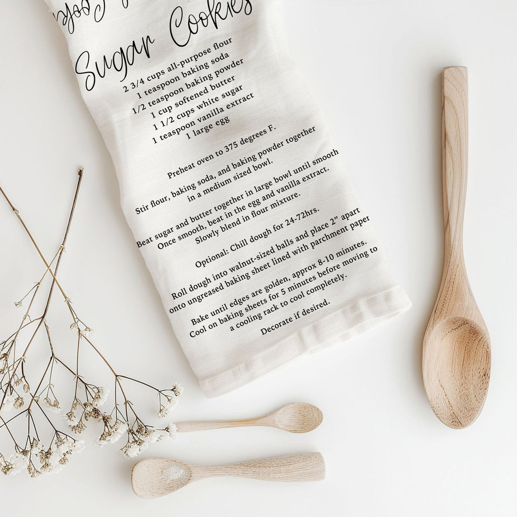 Gingerbread & Sugar Cookie Recipe Kitchen Towel