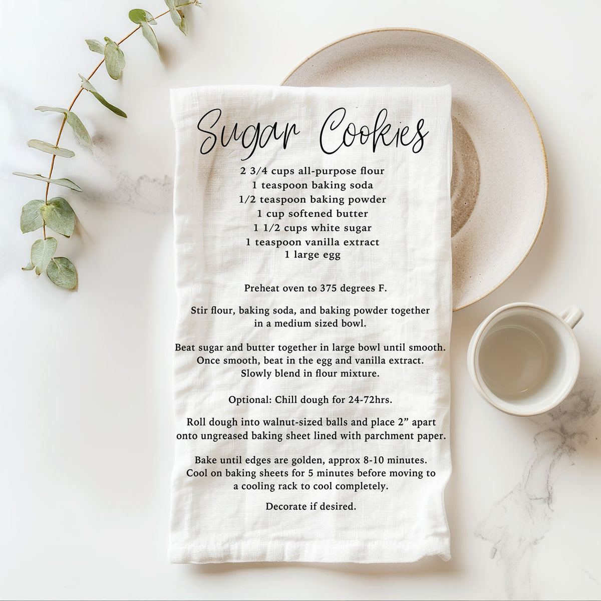 Gingerbread & Sugar Cookie Recipe Kitchen Towel