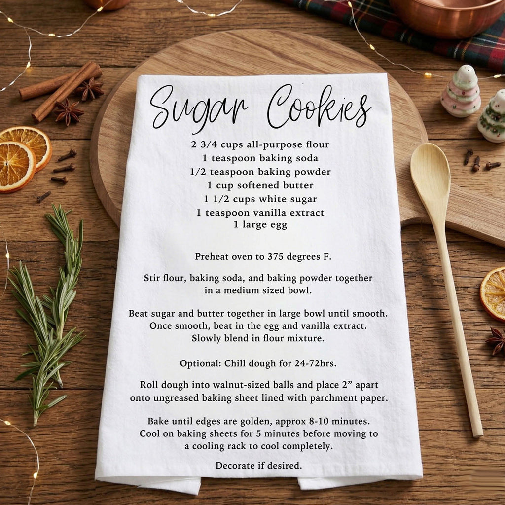 Gingerbread & Sugar Cookie Recipe Kitchen Towel