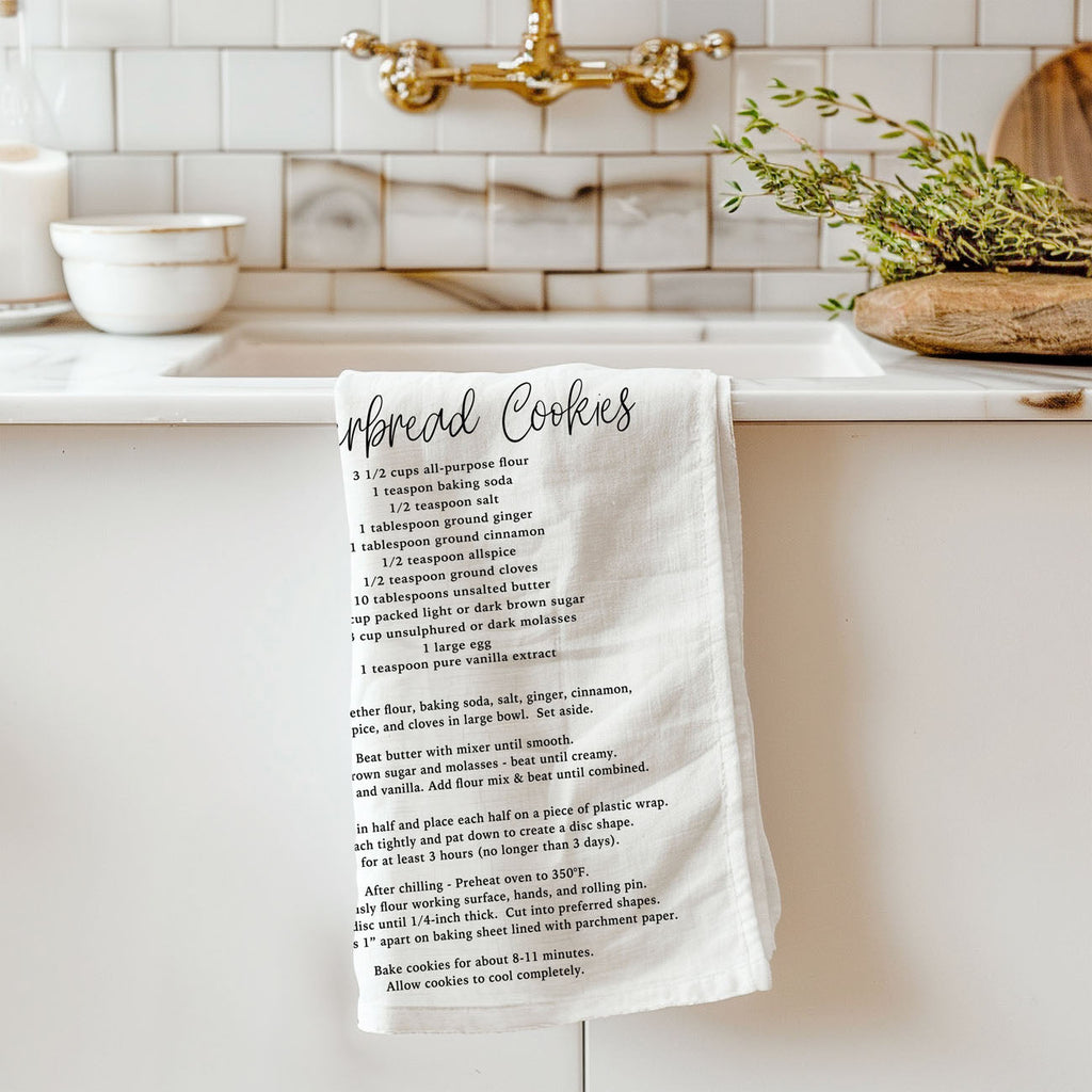 Gingerbread & Sugar Cookie Recipe Kitchen Towel