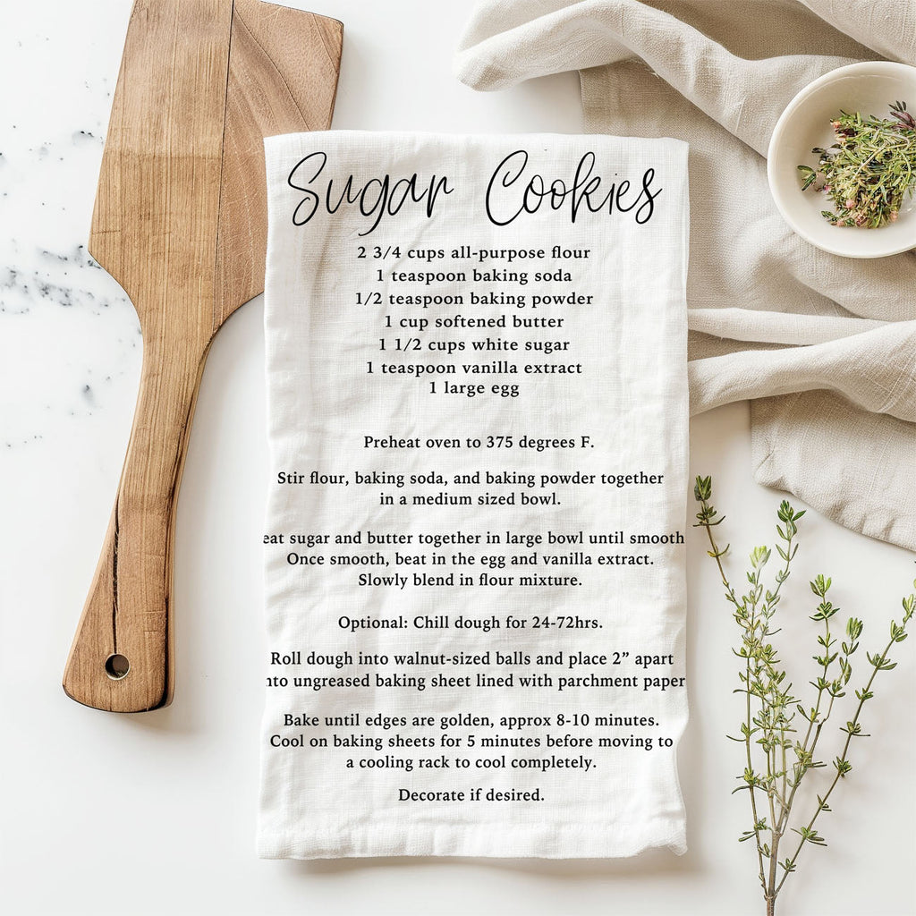 Gingerbread & Sugar Cookie Recipe Kitchen Towel