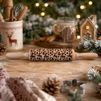 Handmade Wooden Embossed Christmas Rolling Pin Set — Select Your Style & Size