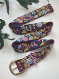 Wildberry Embroidered Wide Belt — Select Your Color