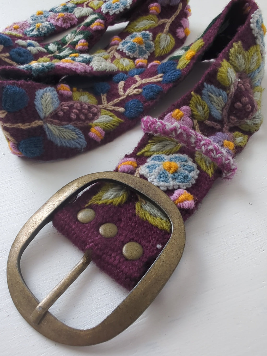 Wildberry Embroidered Wide Belt — Select Your Color