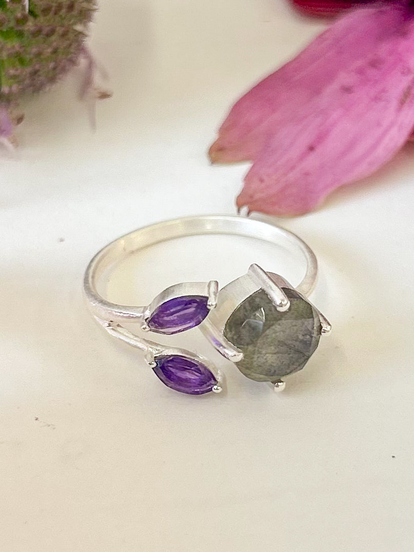 The Bloom Ring - Silver — Select Your Gemstone & Size