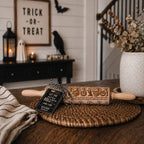 Halloween Embossed Beech Wood Rolling Pin with Cooking Cutter