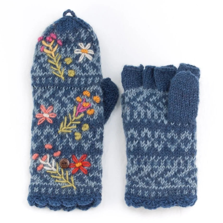Sadie Wool Knit Finger Mittens — Select Your Color