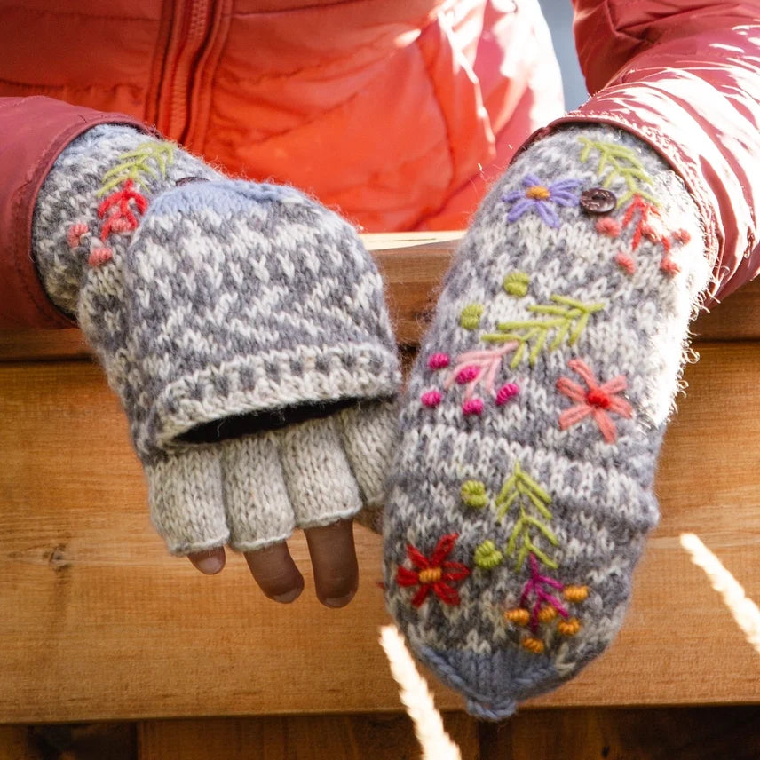 Sadie Wool Knit Finger Mittens — Select Your Color