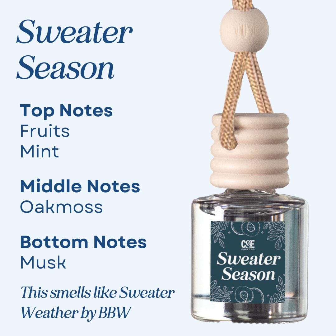 Sweater Season Scented Hanging Refillable Car Freshener Diffuser