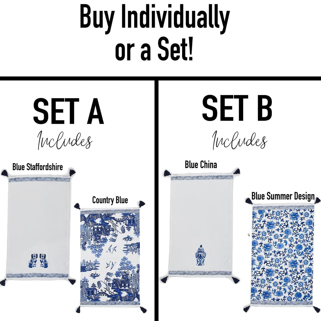 Chinoiserie Oversized Tea Towels — Select Your Pattern