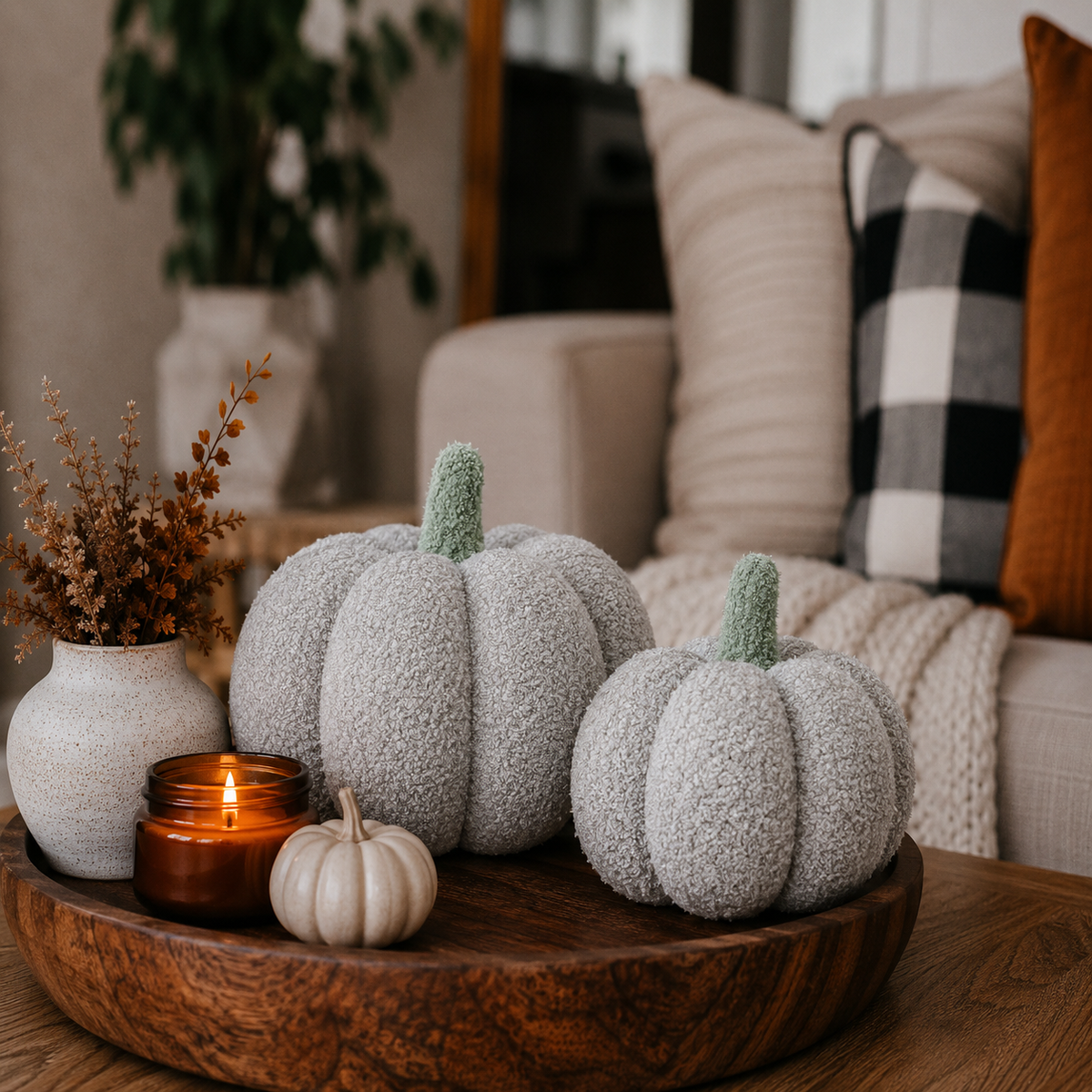 Handmade Plush Cotton Filled Blair Pumpkin — Select Your Color and Size