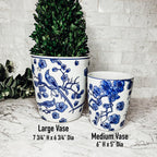 Blue & White Chinoiserie Style Vase — Select Your Size