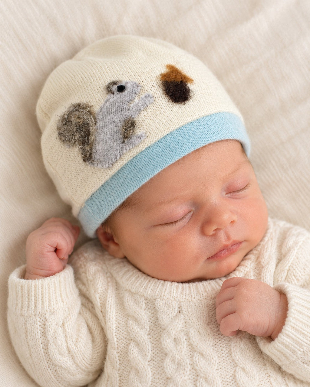 Squirrel Cashmere Hat - Newborn — Select Your Color