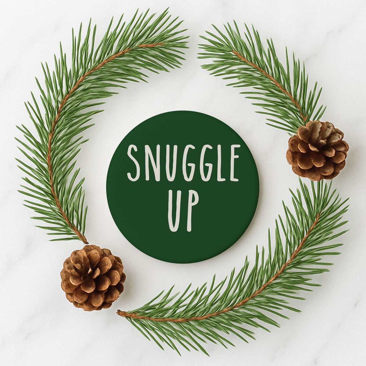 Minimalist Christmas Premium Ceramic Coasters with Cork Back — Select Your Pack & Color