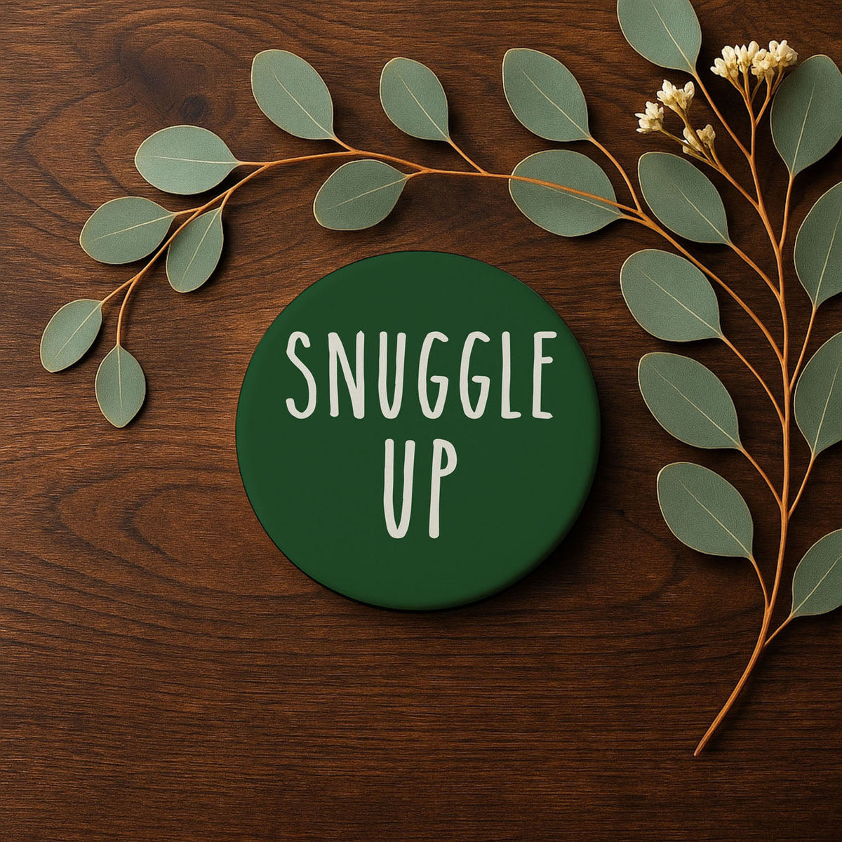 Minimalist Christmas Premium Ceramic Coasters with Cork Back — Select Your Pack & Color