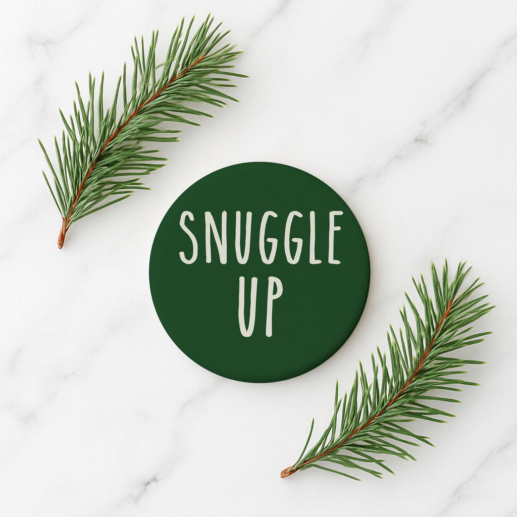 Minimalist Christmas Premium Ceramic Coasters with Cork Back — Select Your Pack & Color