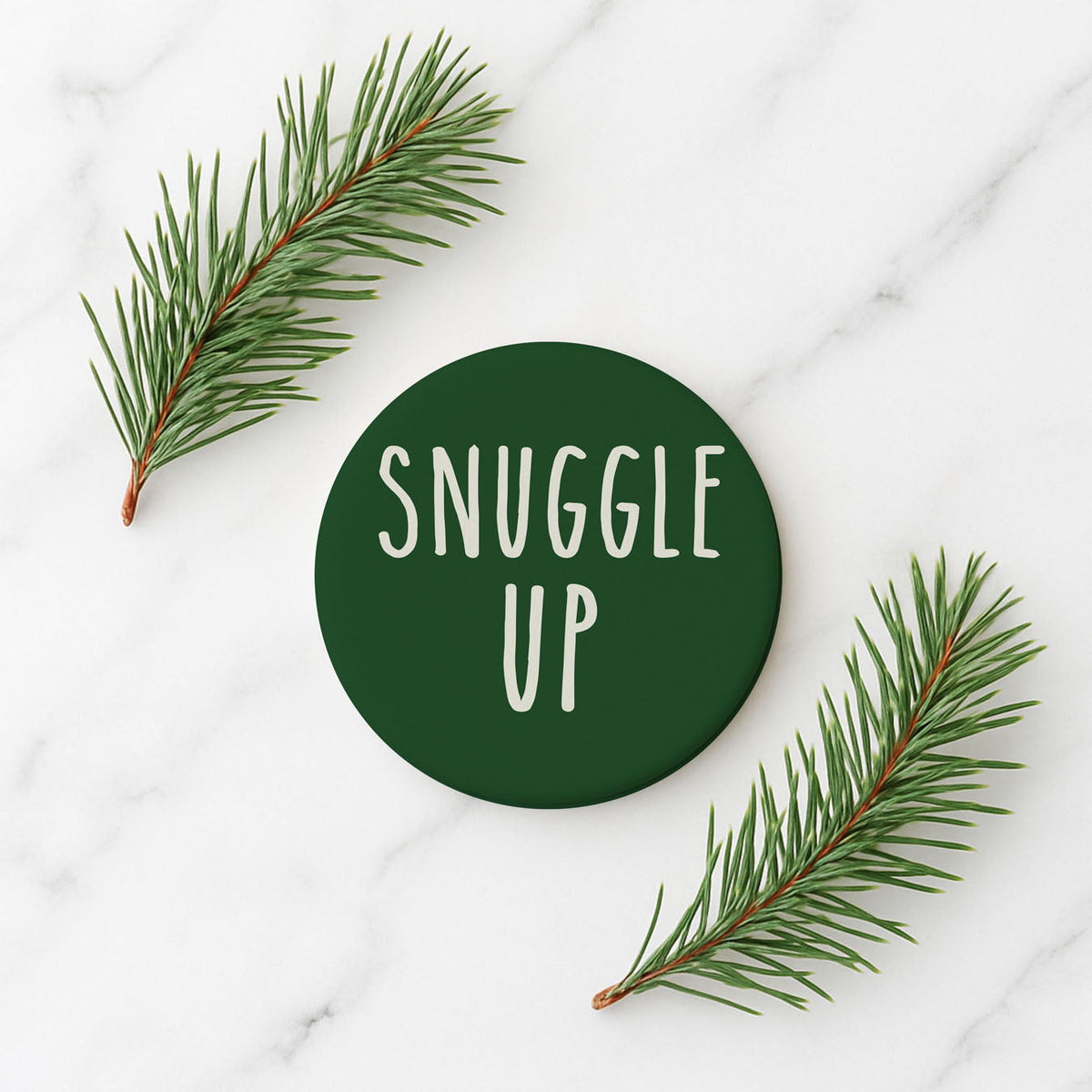 Minimalist Christmas Premium Ceramic Coasters with Cork Back — Select Your Pack & Color