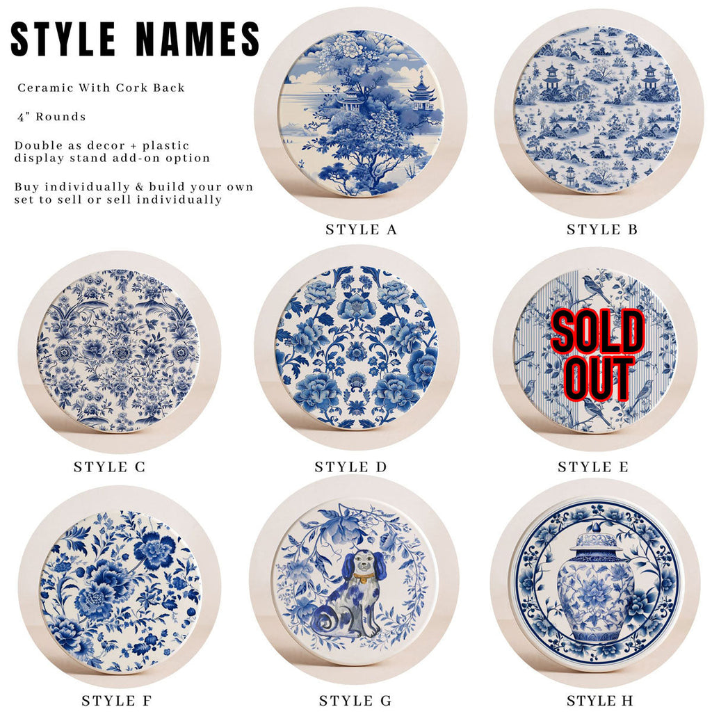 Chinoiserie Coasters — Select Your Style & Quantity