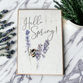Wooden "Hello Spring" Block Sign