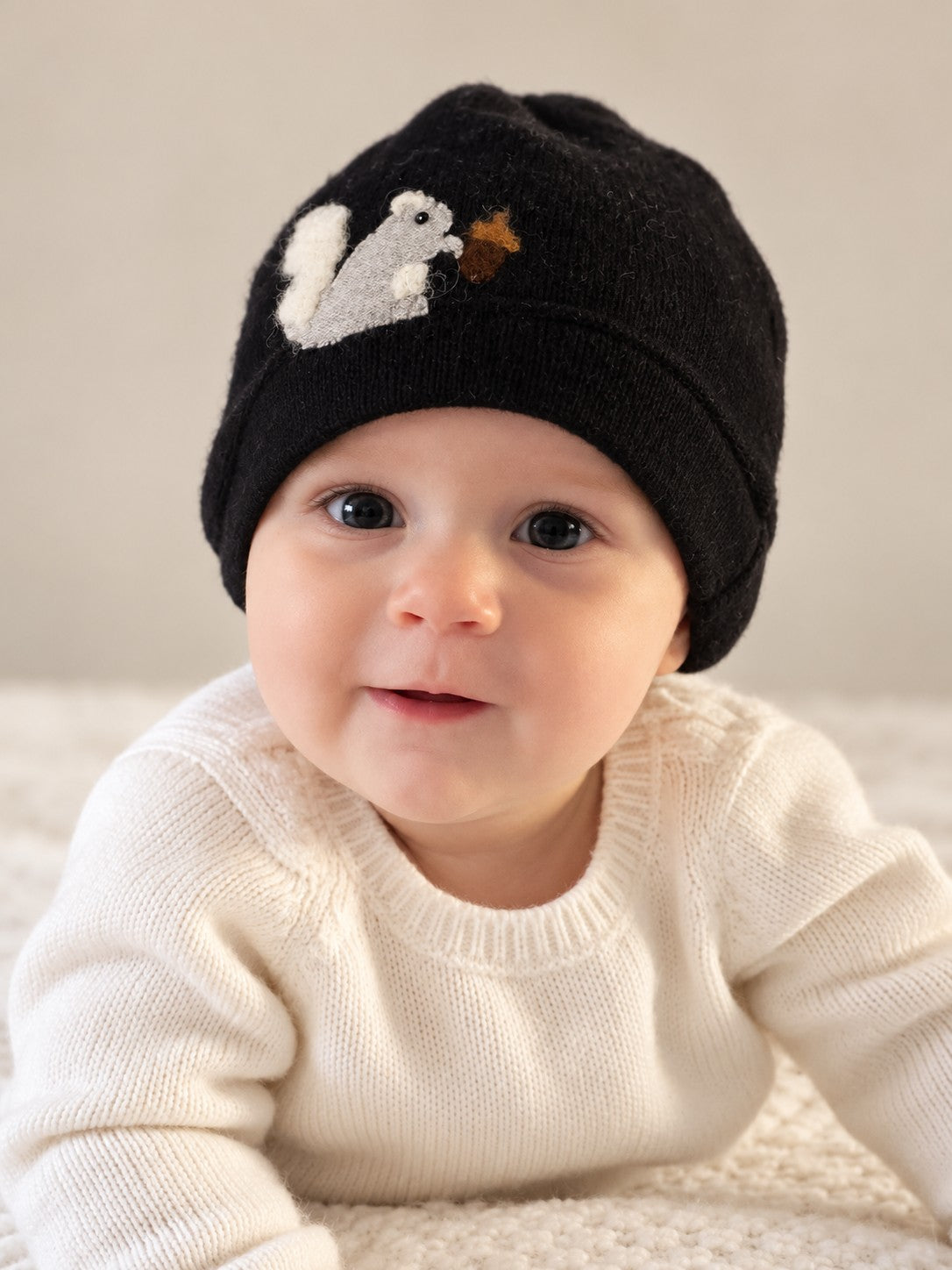 Squirrel Cashmere Hat - Baby — Select Your Color