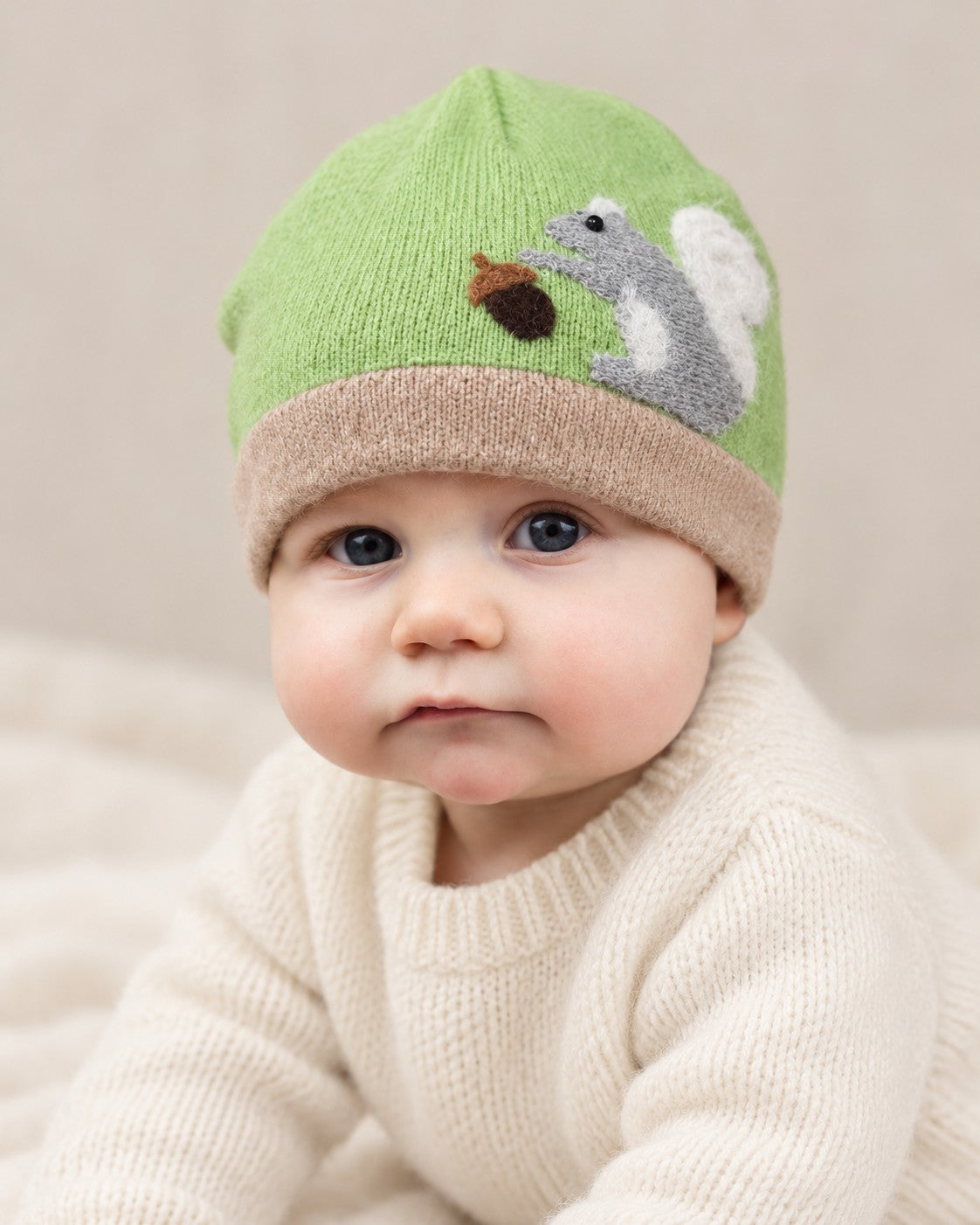 Squirrel Cashmere Hat - Baby — Select Your Color