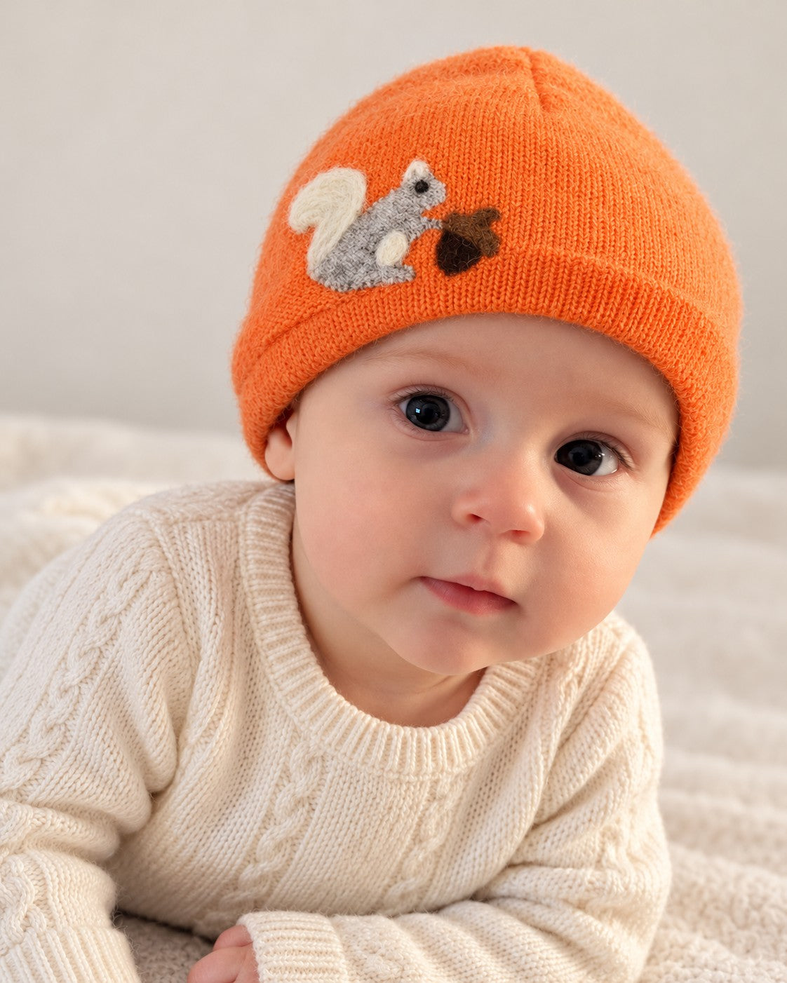 Squirrel Cashmere Hat - Baby — Select Your Color