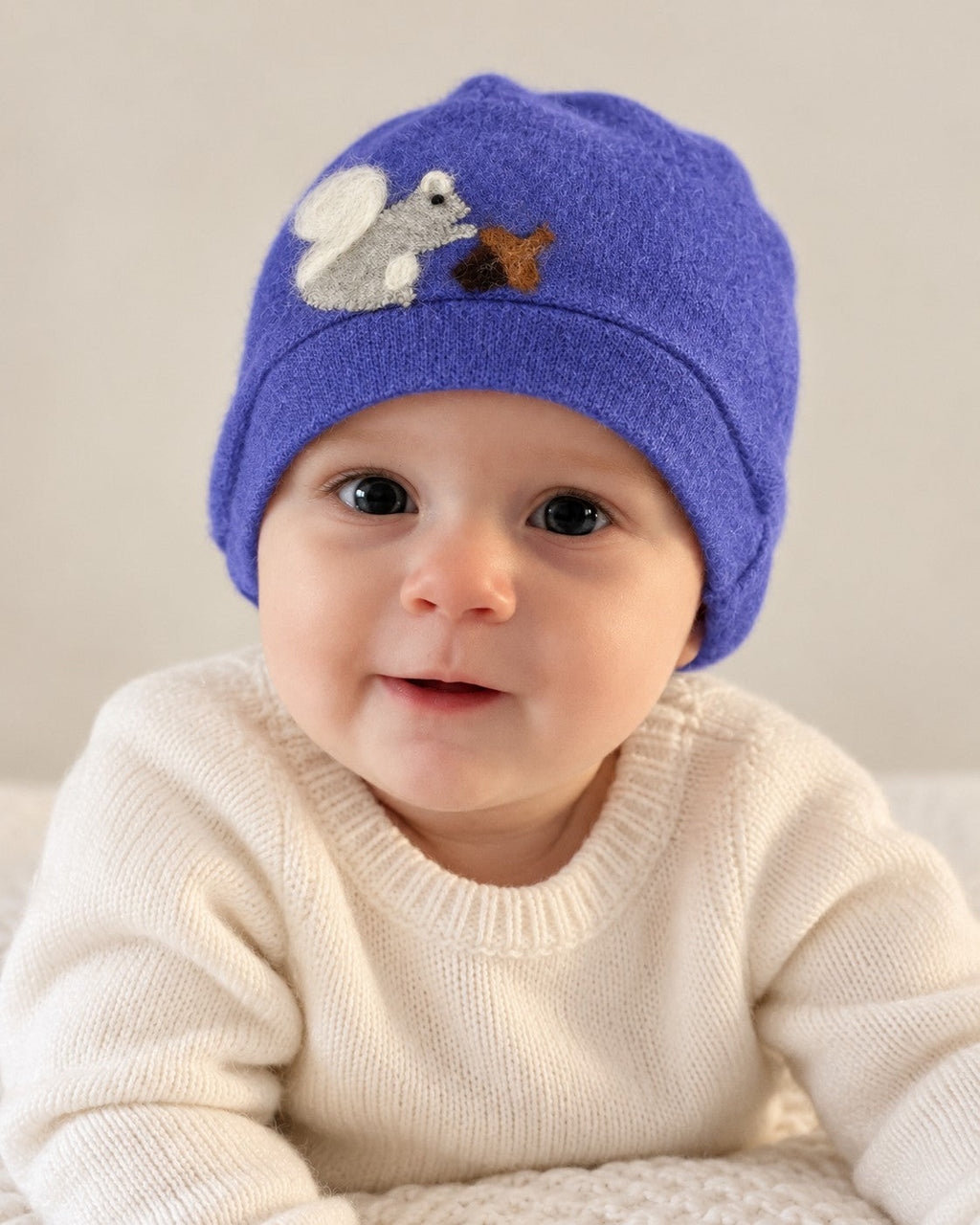 Squirrel Cashmere Hat - Baby — Select Your Color