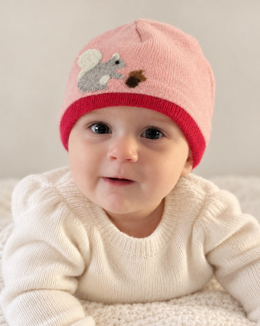 Squirrel Cashmere Hat - Baby — Select Your Color